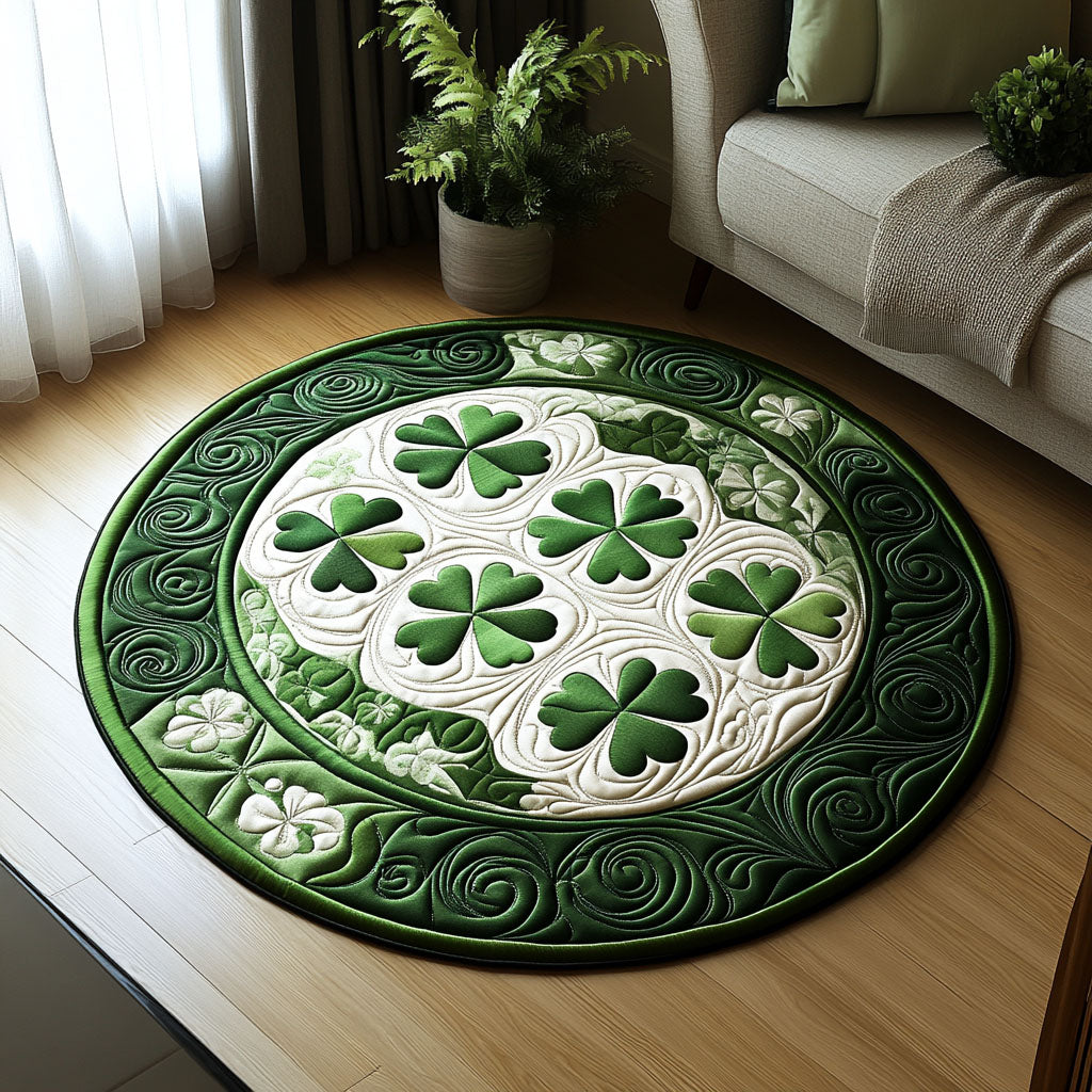 Irish Quilted Round Mat Home Front Door Design Fun St Patrick's Day Gifts