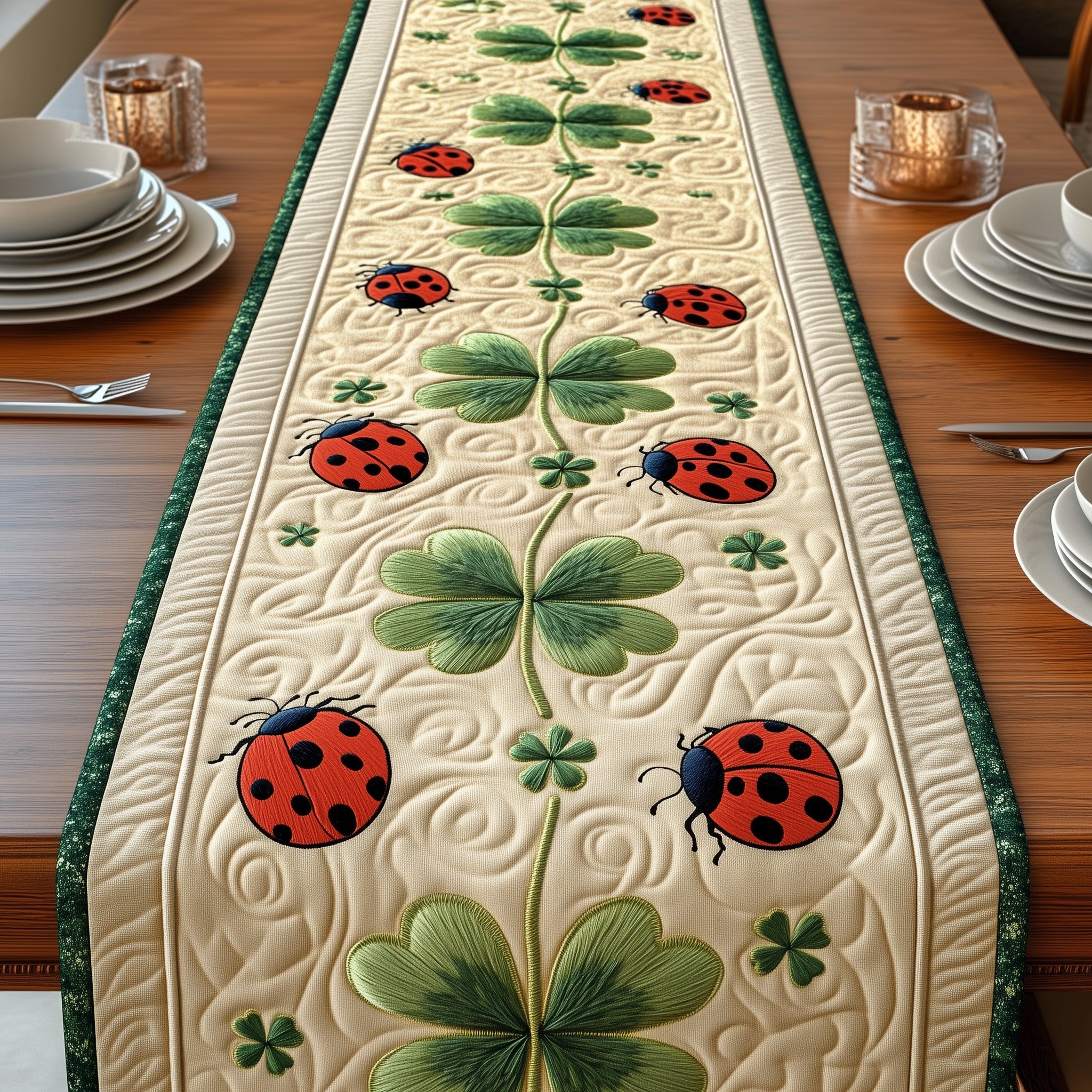Irish Quilted Table Runner Christmas Theme Table Runner