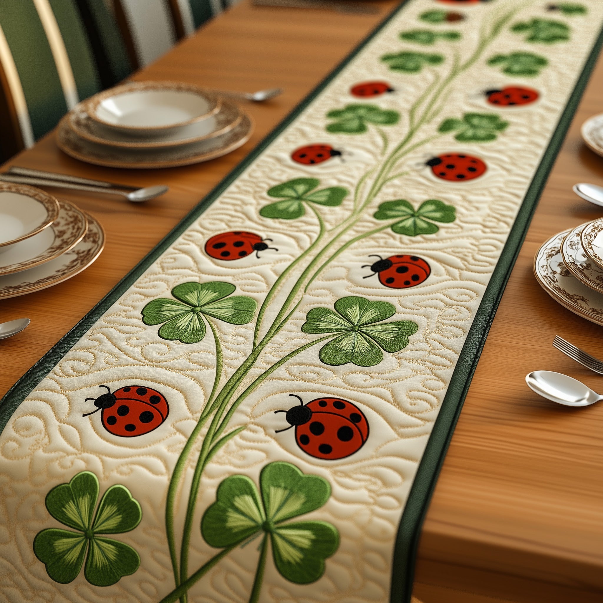 Irish Quilted Table Runner Holiday Table Runner Gift Idea