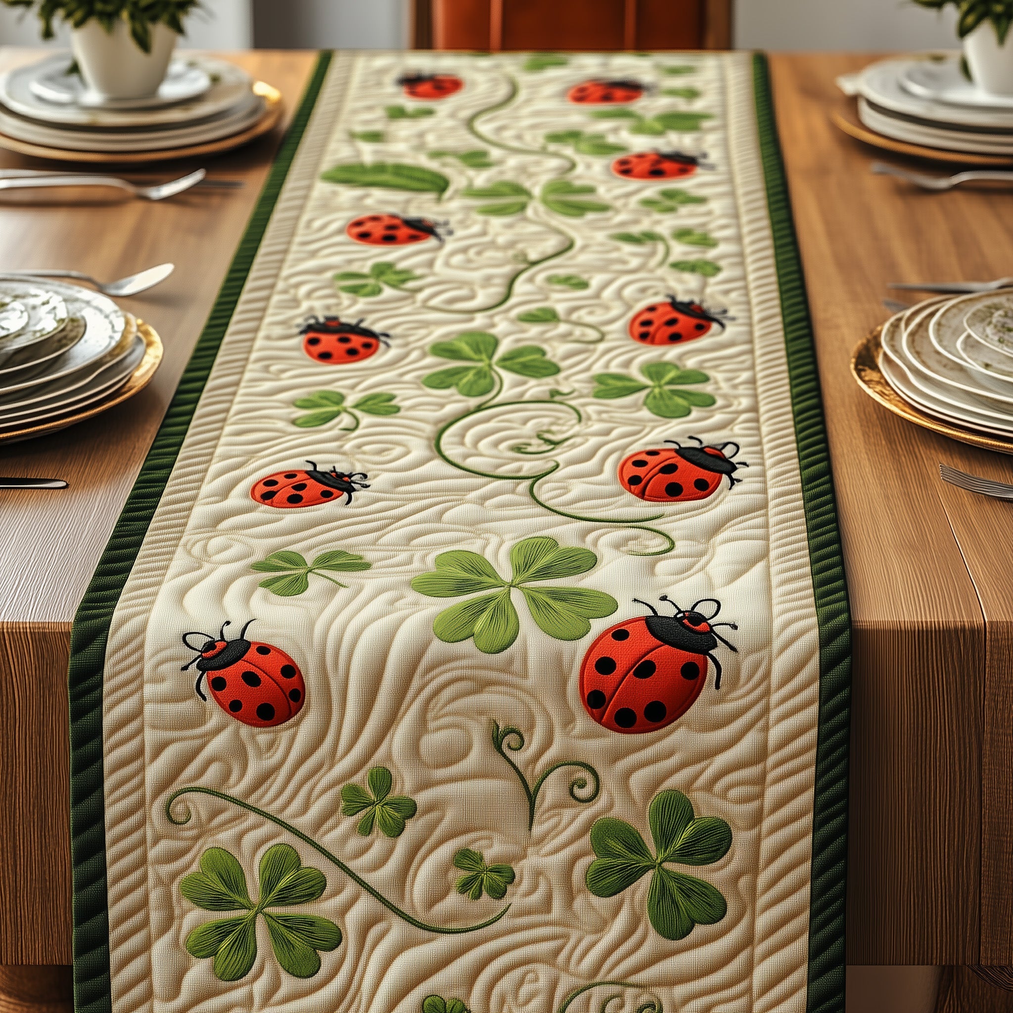 Irish Quilted Table Runner Table Runner for Christmas Decor