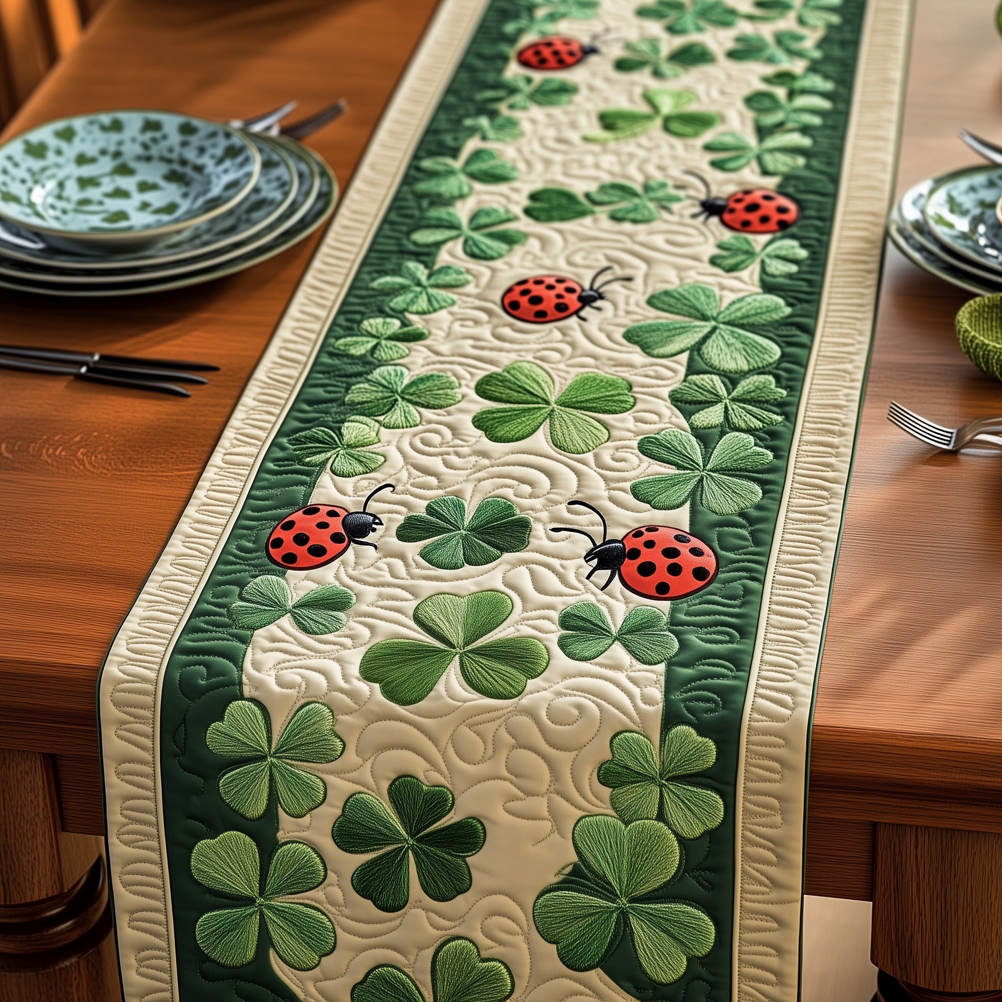 Irish Quilted Table Runner Winter Table Runner