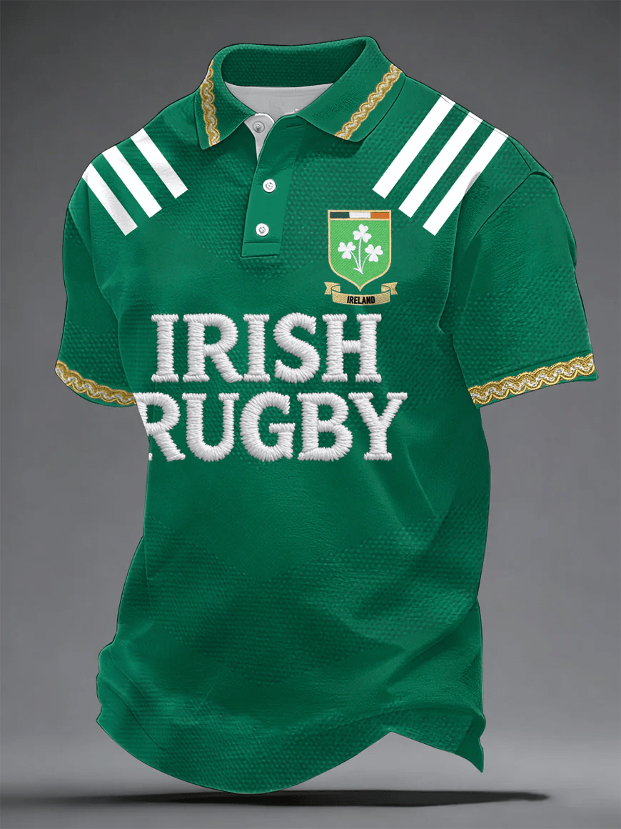Irish Rugby Polo Shirt St Patricks Day Ireland Rugby Fan Gear Match Day Clothing Gift For Rugby Fans