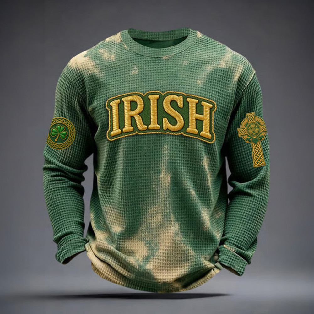 Irish Saint Patricks Day Long Sleeve Shirt Vintage Style Pats Day Apparel Gift Idea