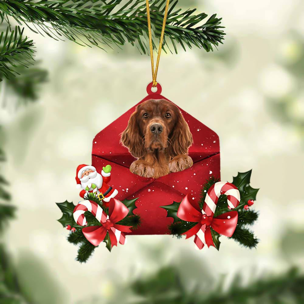 Irish Setter Christmas Letter Shaped Ornament  Acrylic Dog Christmas Ornament Xmas Dog Gifts