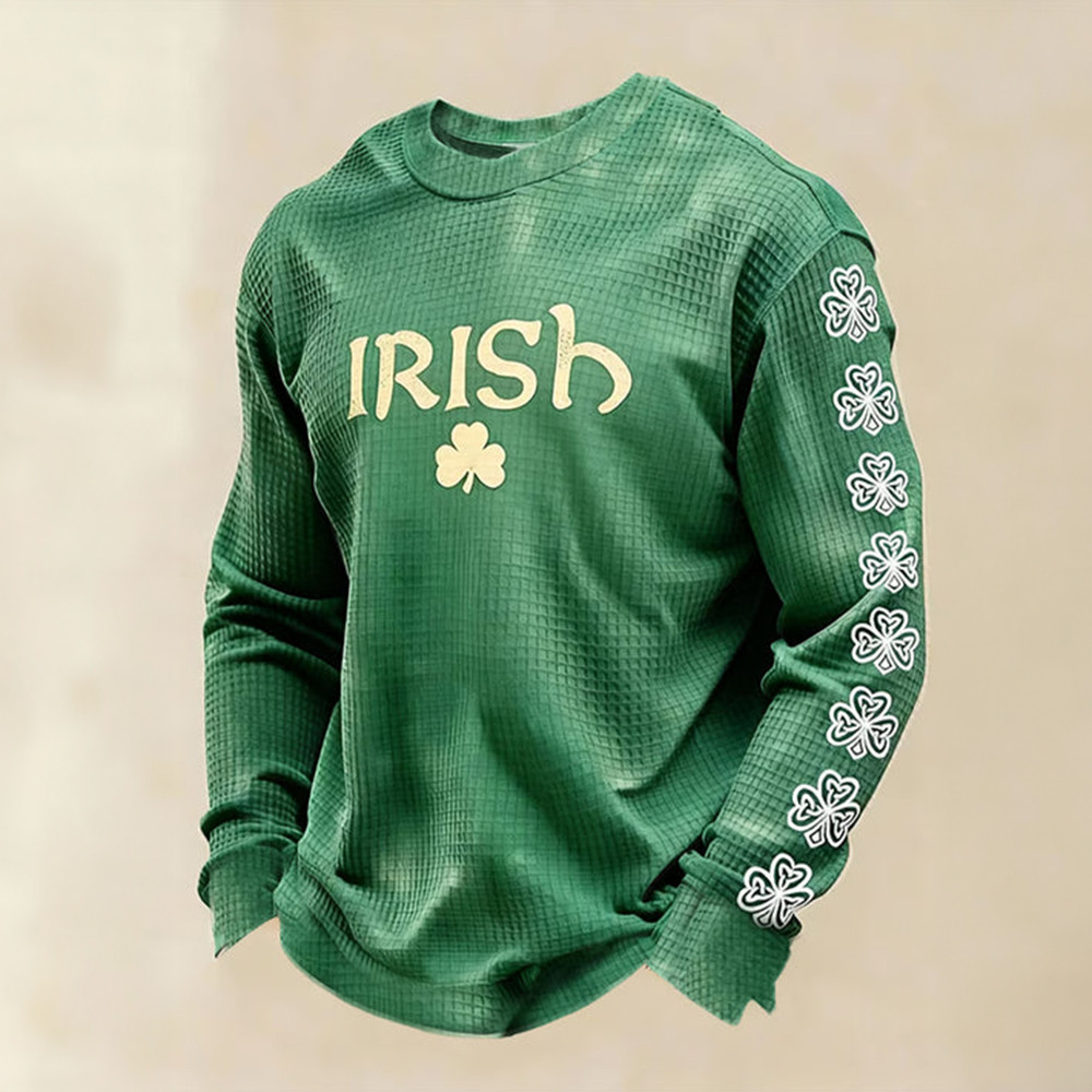Irish Shamrock Art Long Sleeve Shirt Saint Patrick's Day Apparel St Patrick's Day Gift