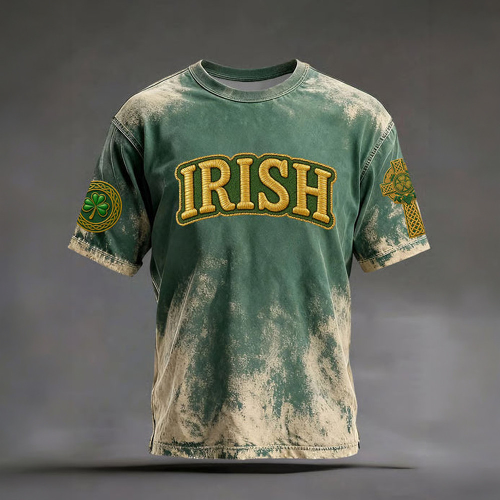 Irish Shamrock Art T-Shirt Saint Patricks Day Clothes Pats Day Gift For Husband