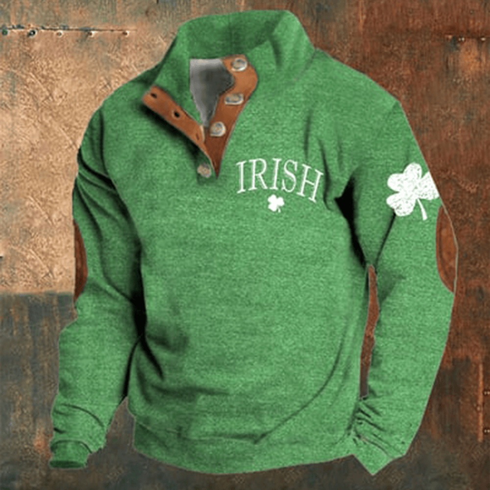 Irish Shamrock Day Collar Sweatshirt St Patty's Day Clothing Line Holiday Gift Ideas