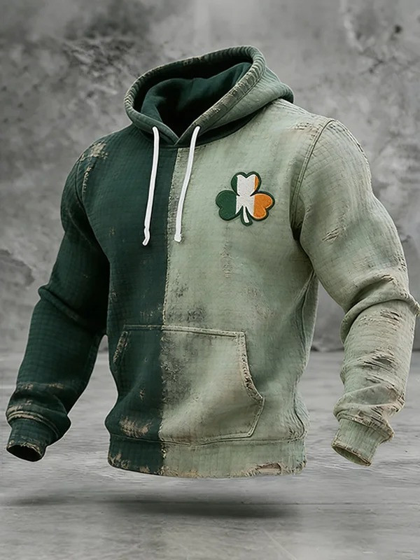 Irish Shamrock Graphic Hoodie St Patricks Day Lucky Clover Irish Pride Best Gift For Men