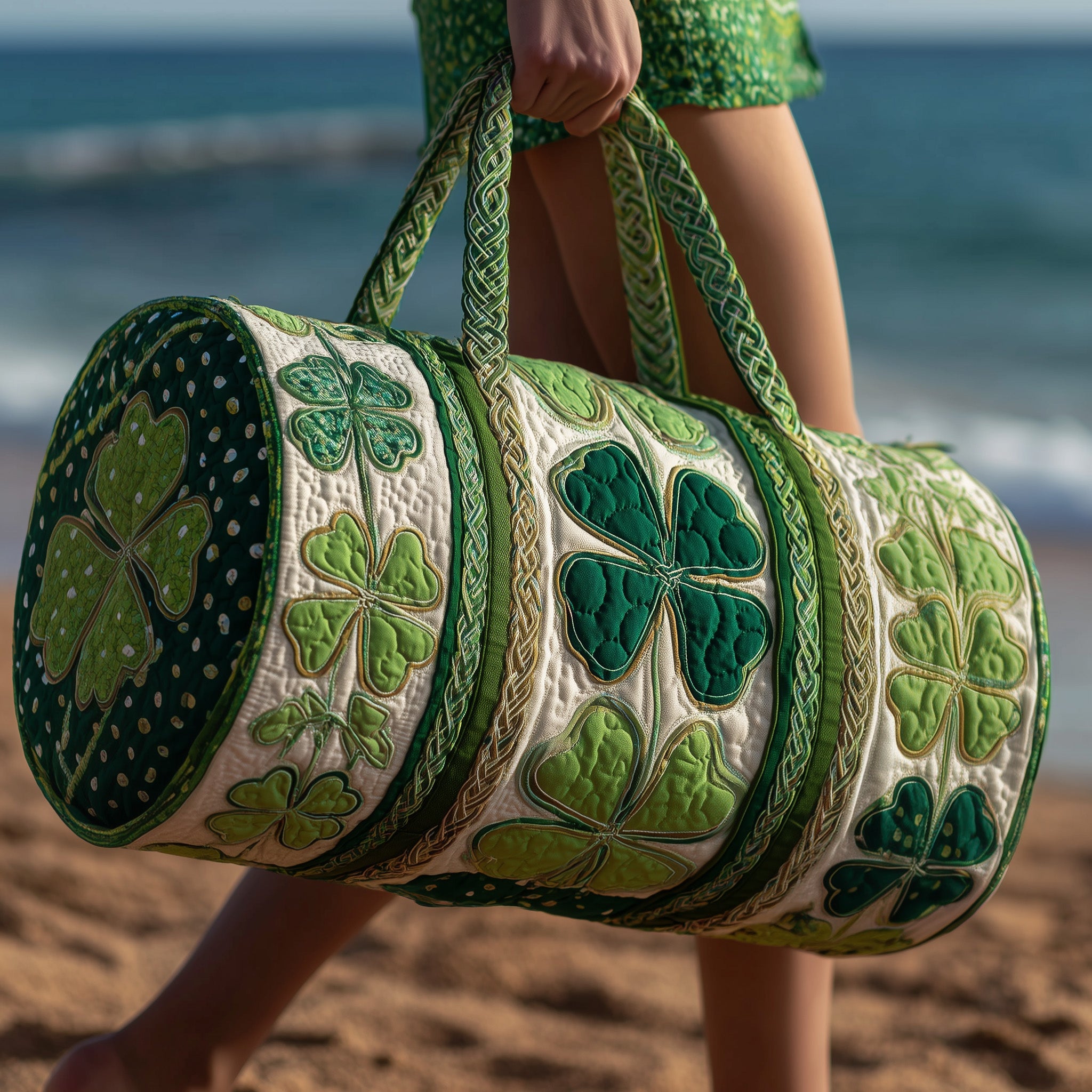Irish Shamrock Quilted Duffle Bag Stylish And Practical