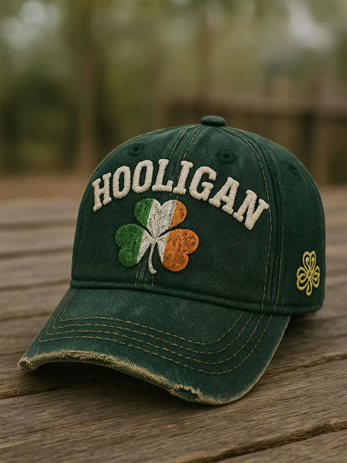 Irish Shamrock Saint Patrick's Day Hat Embroidered Hooligan Hat St Patricks Day Gift Ideas