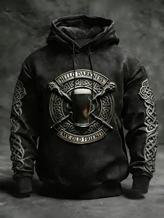 Irish Spirit Hello Darkness My Old Friend Hoodie Celtic Stout Beer Apparel St Pattys Day Gift