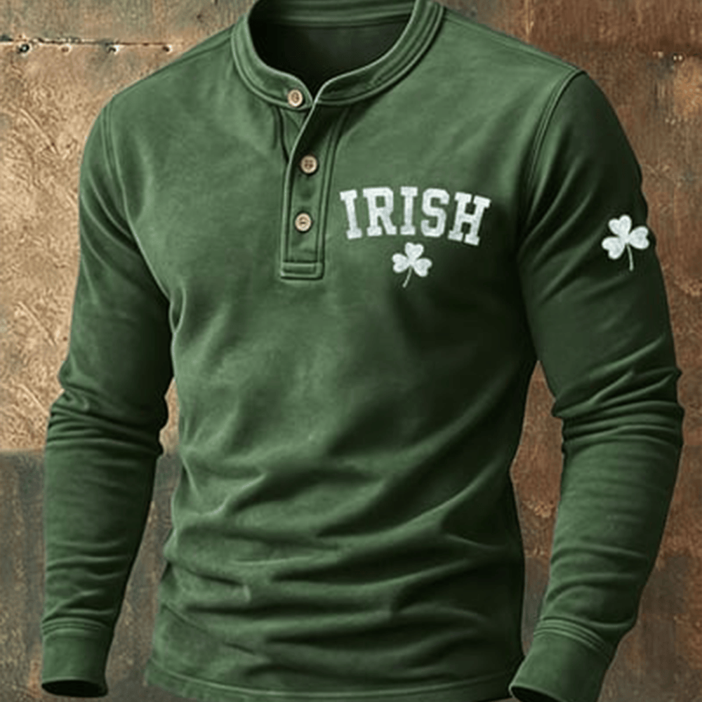Irish St Paddy's Day Button Long Sleeve Shirt St Patrick's Day Apparel Best Gifts For Him