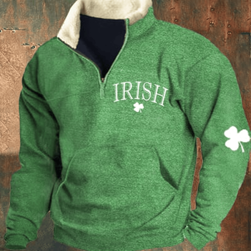 Irish St Paddys Days Shamrock Collar Sweatshirt St Patrick's Day Stuff Gift For Best Friends