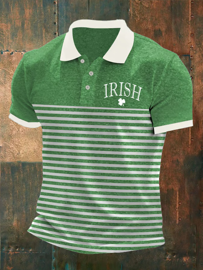 Irish St Patrick's Day Polo Shirt Shamrock Shirt Mens Irish Theme Gift Ideas