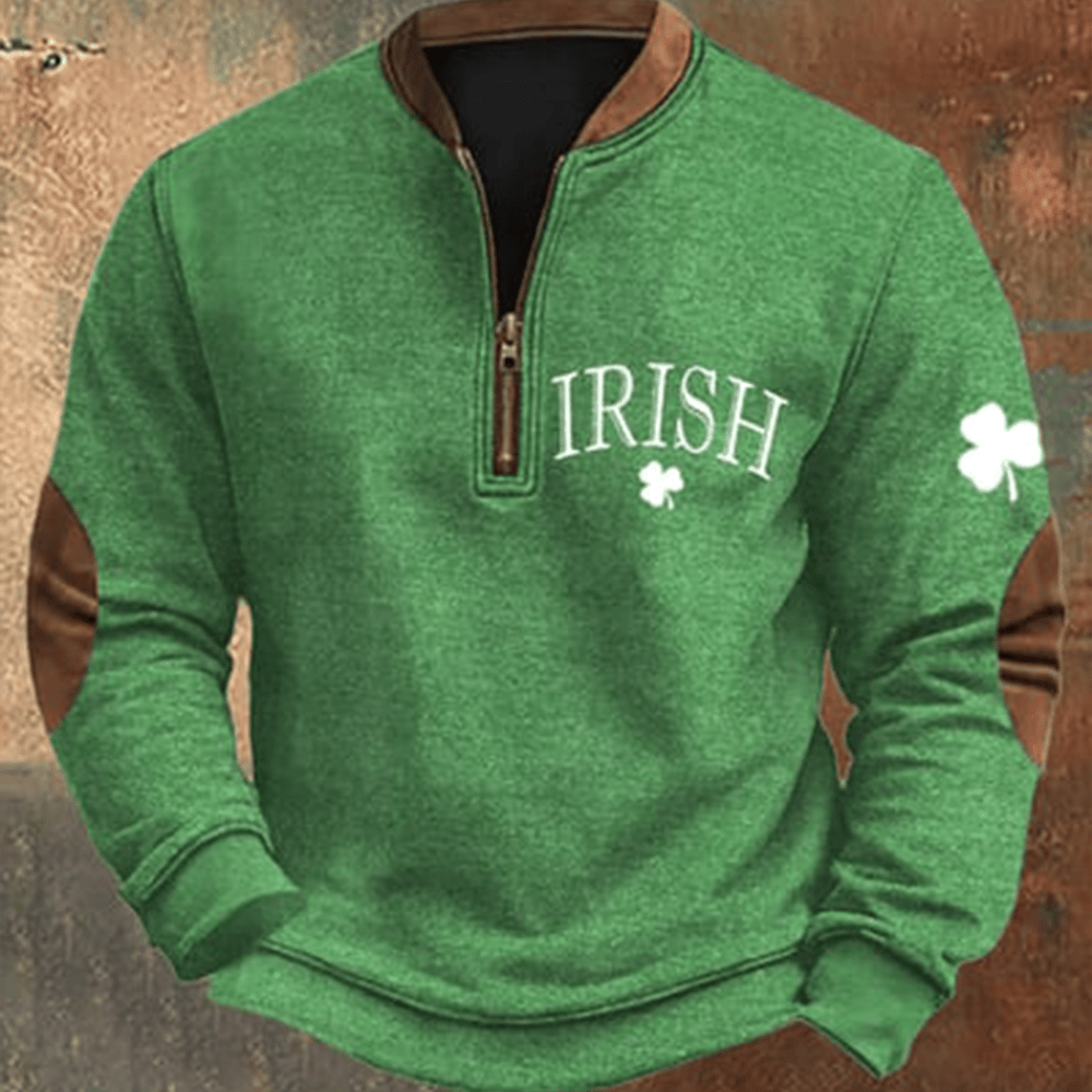 Irish St Patty's Day Quarter Zip Sweatshirt St Patrick's Day Apparel Best Gift For Men