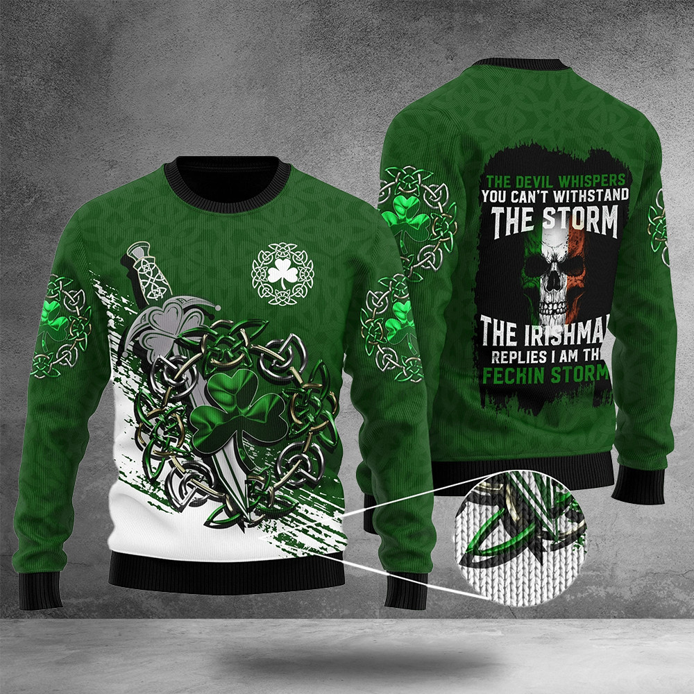 Irish The Storm The Irishman Sweater Happy Saint Patrick's Day Sweater Gifts For Uncle