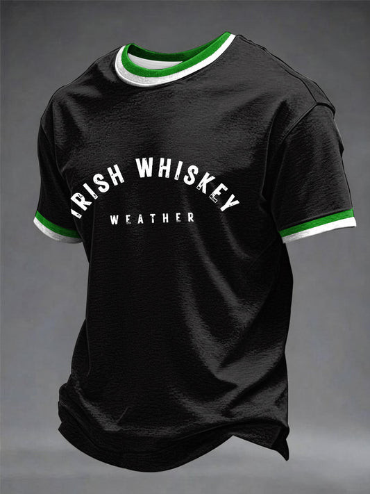 Irish Whiskey Weather Graphic T-Shirt St Patrick's Day Funny Irish Drinking Party Outfit