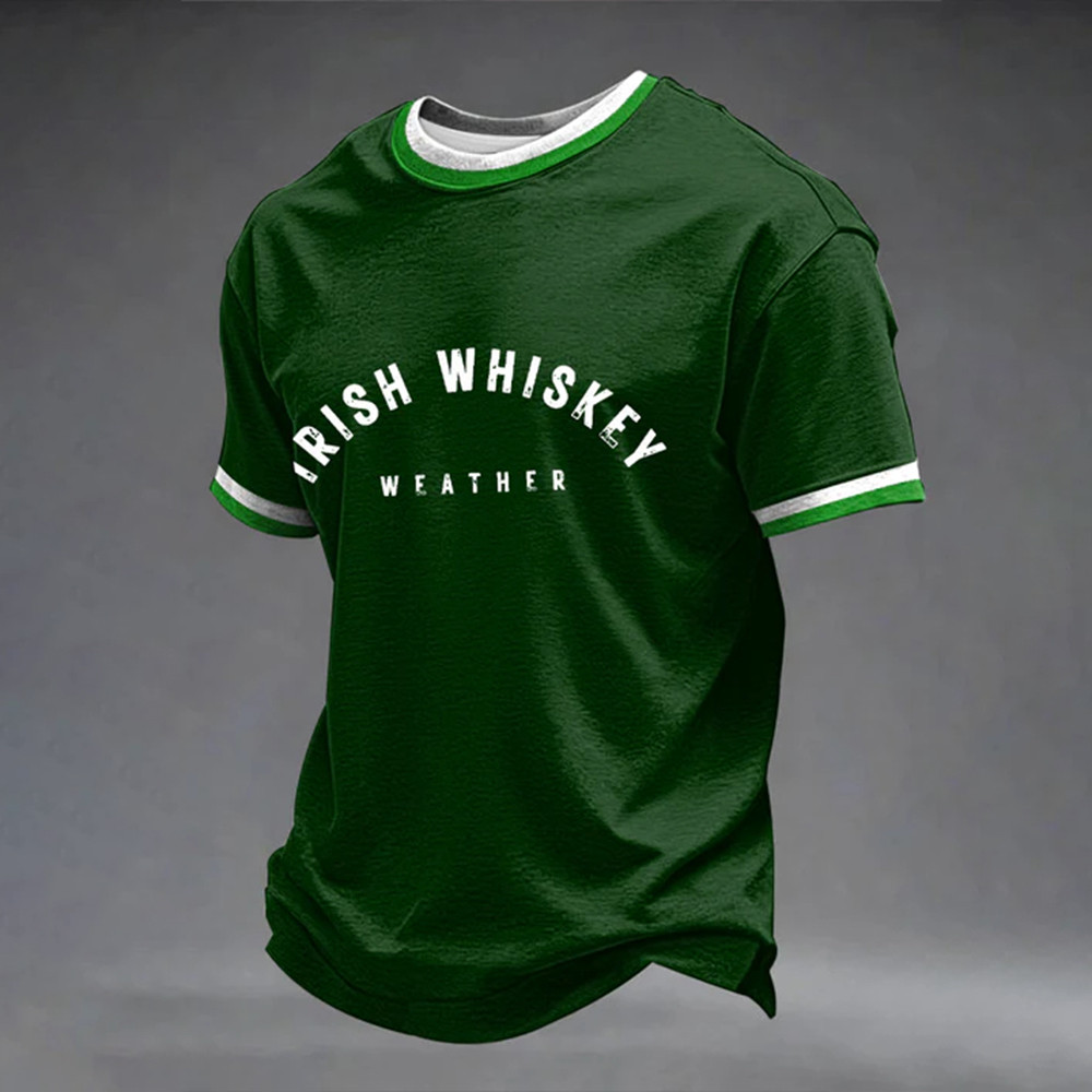 Irish Whiskey Weather T-Shirt Holiday Clothes St Paddy's Day Gift For Husband