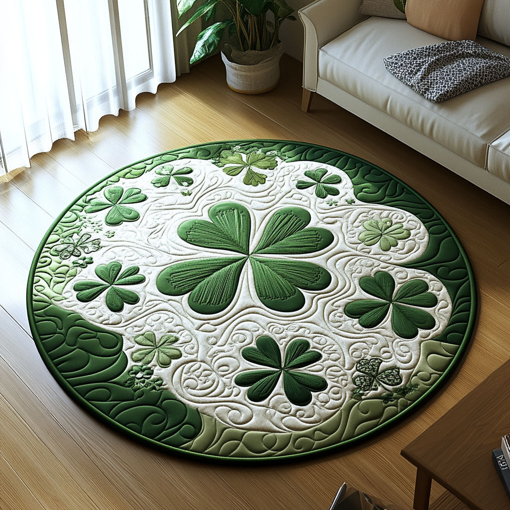 Irish Whisper Quilted Round Mat Outdoor Entryway Decor Great St Patrick's Day Gift Ideas