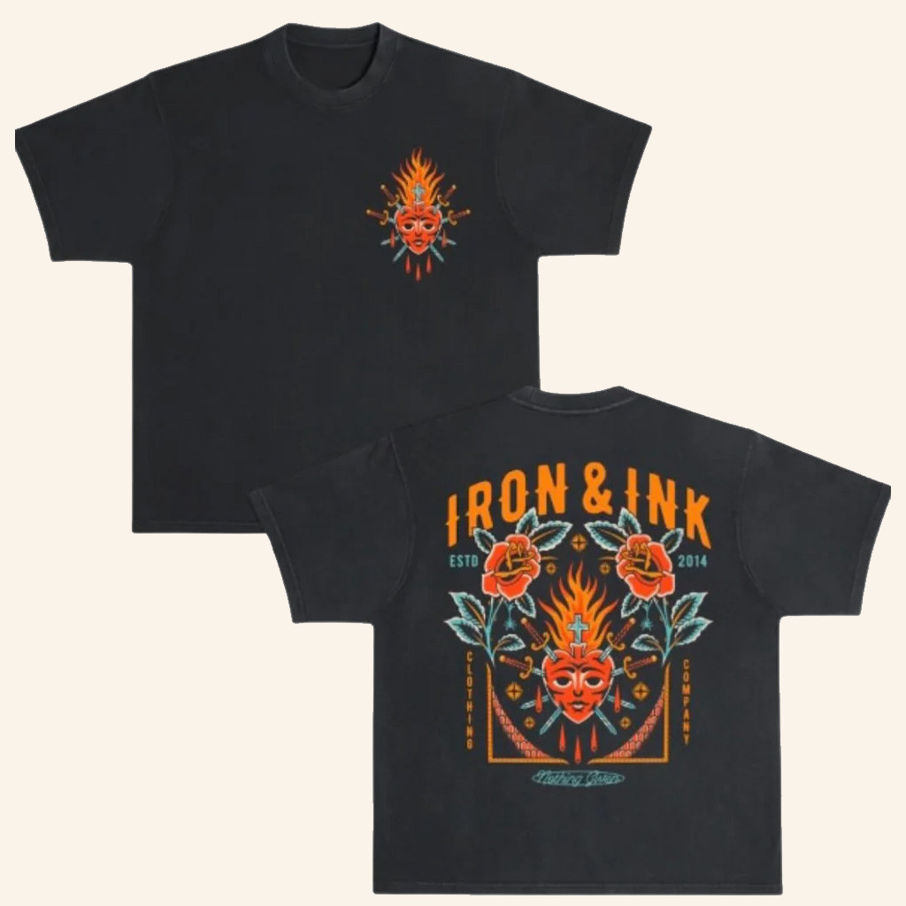 Iron And Ink Clothing Merch New Sacred Heart Onyx T-Shirt Xmas Gifts For Friends Iron And Ink Clothing Merch New Sacred Heart Onyx T-Shirt Xmas Gifts For Friends