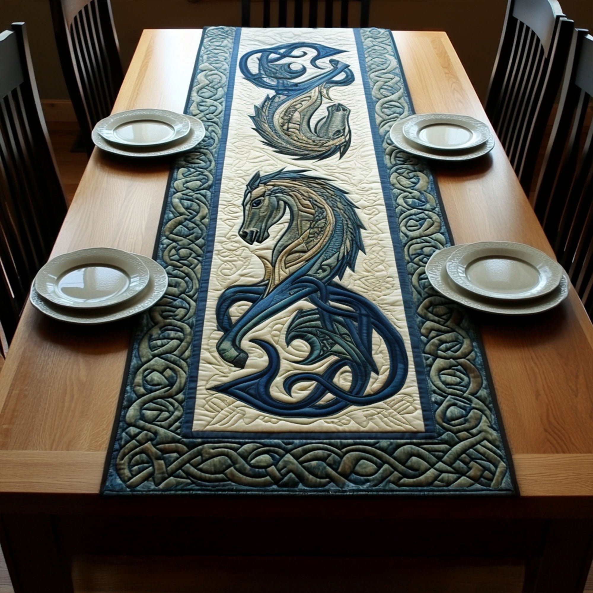 Iron Horse Quilted Table Runner Dining Room Table Decor Horse Related Gift Ideas