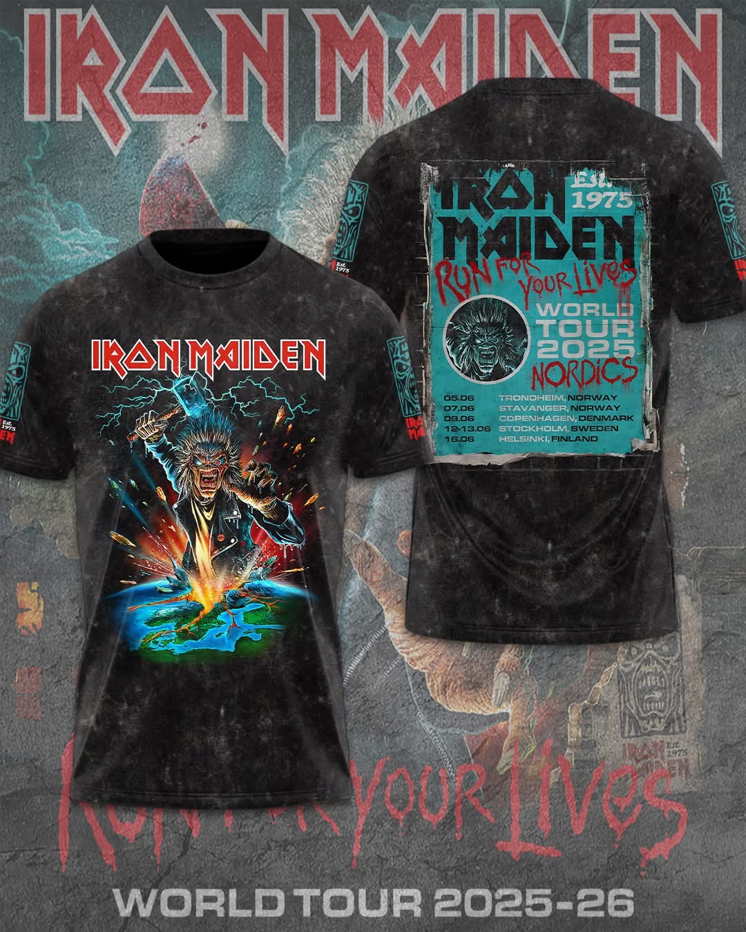 Iron Maiden 2025 Budapest Concert T-Shirt Run For Your Live Shirt