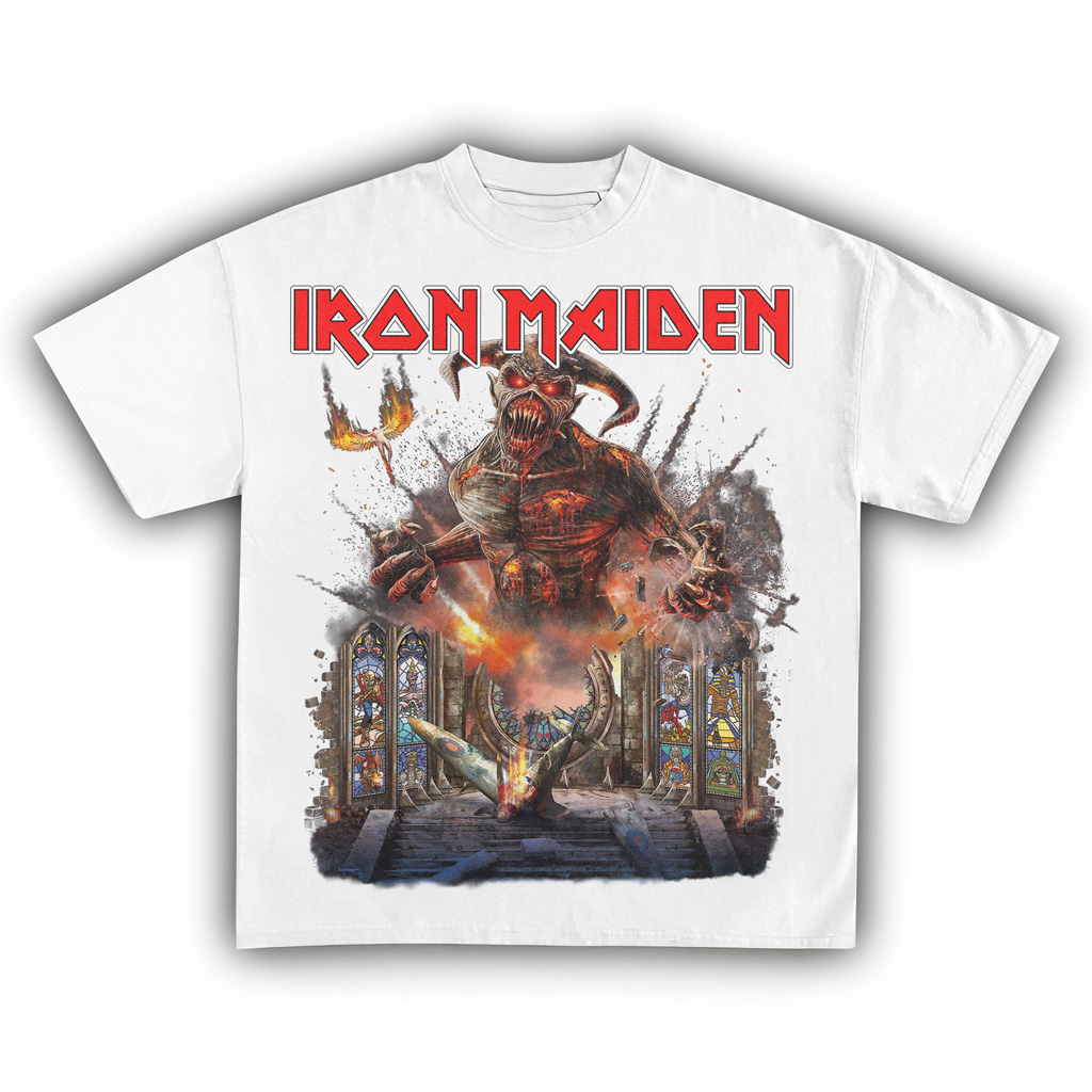 Iron Maiden Demon Eddie T-Shirt White Iron Maiden Merch Unique Gifts For Music Lovers Iron Maiden Demon Eddie T-Shirt White Iron Maiden Merch Unique Gifts For Music Lovers