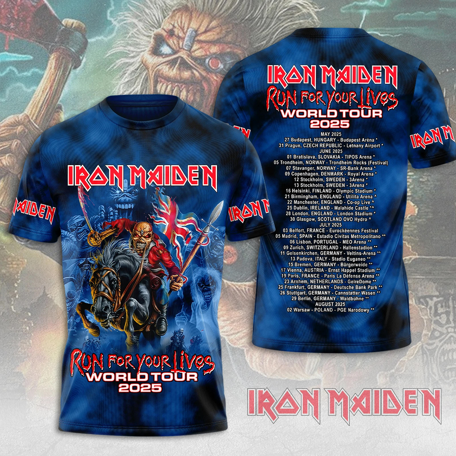 Iron Maiden Inspired Run For Your Lives World Tour 2025 Shirt Cool Gifts For Music Lovers