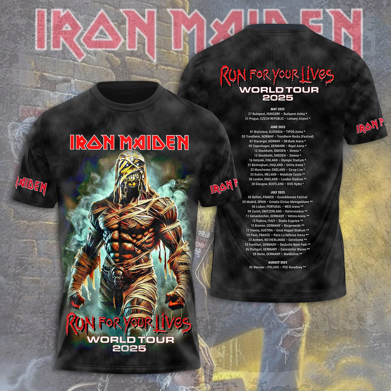 Iron Maiden Inspired Run For Your Lives World Tour 2025 Shirt Gifts For Son In Law