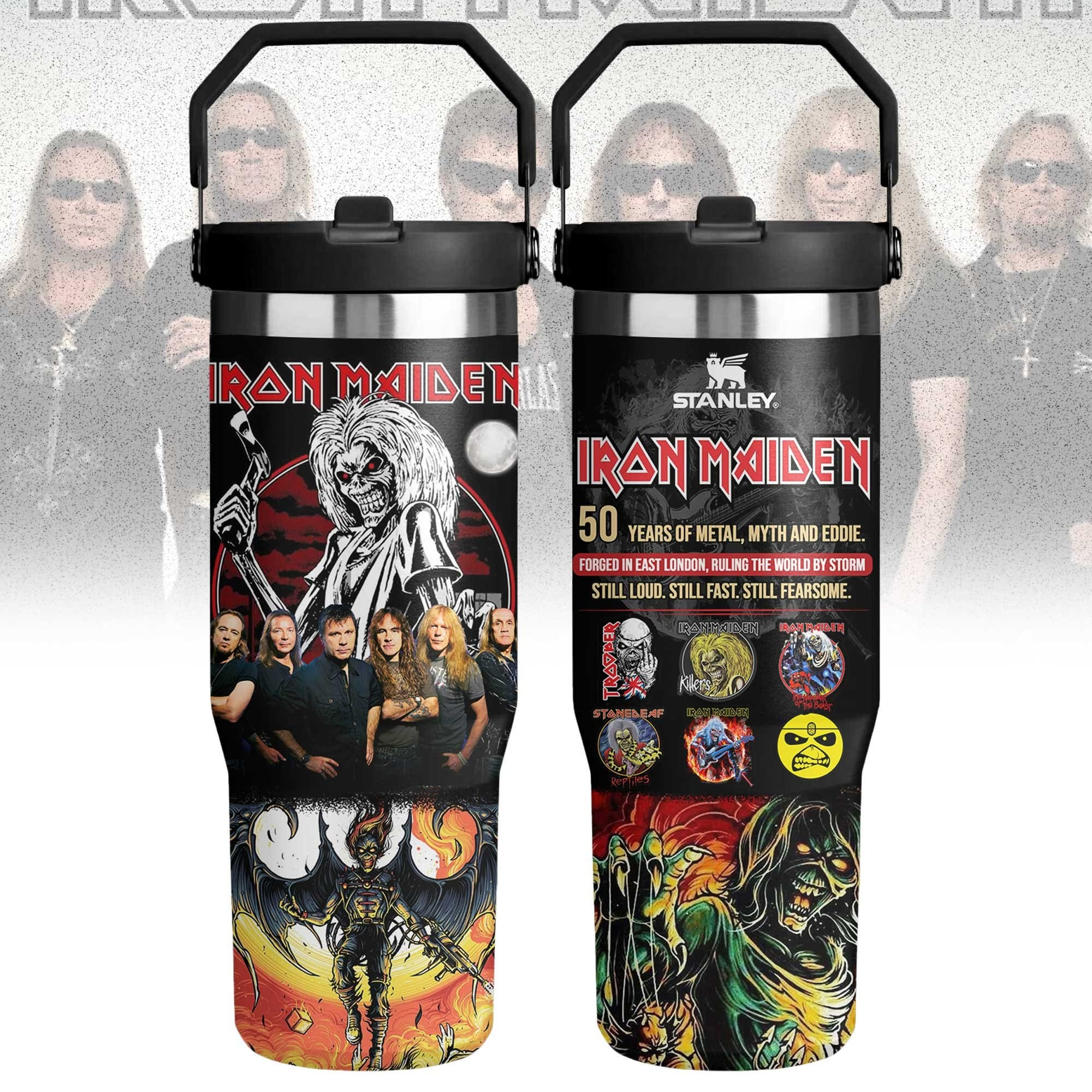 Iron Maiden Limited Edition Stanley Tumbler 50 Years Of Metal Myth Eddie Gift For Metalhead Fans