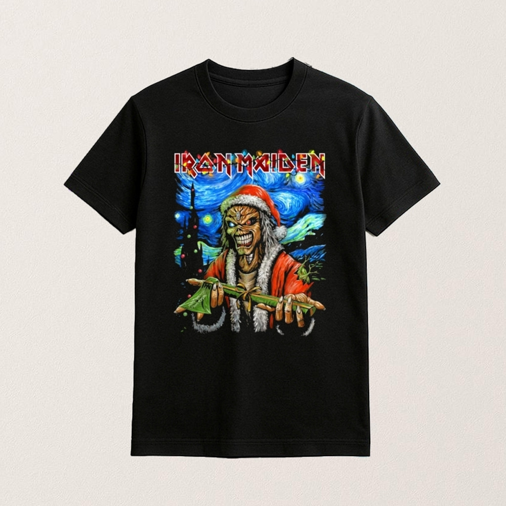 Iron Maiden Merch Eddie Christmas Santa Shirt Xmas Gifts For Music Lovers