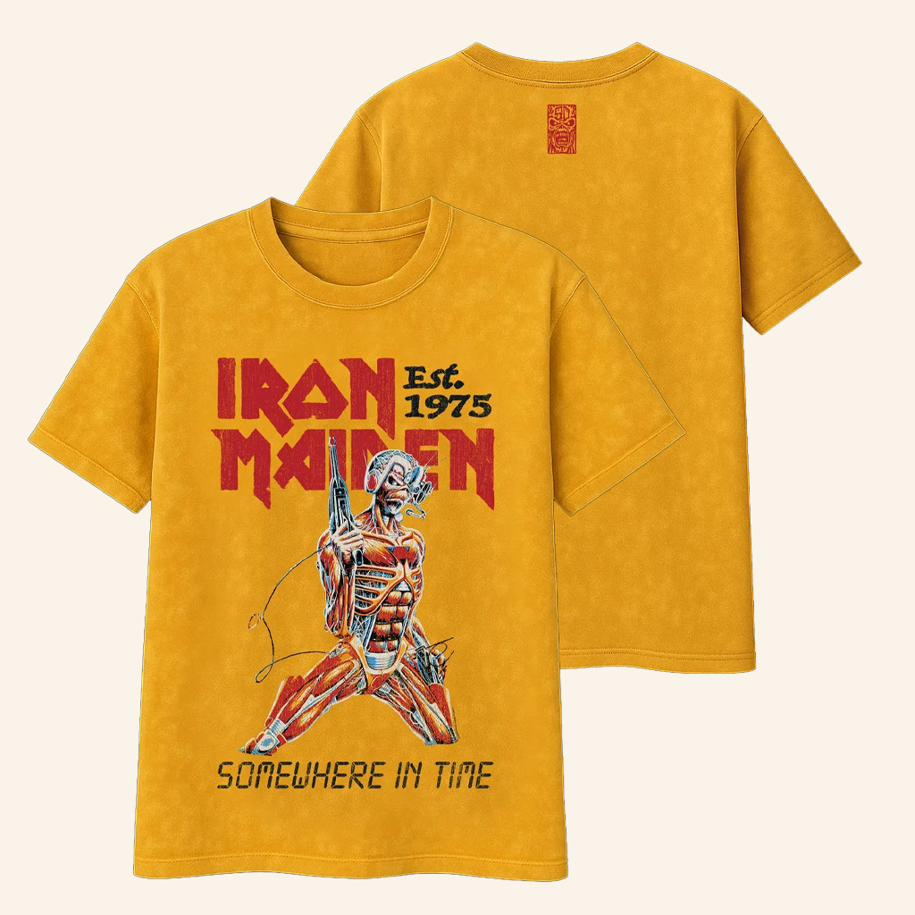 Iron Maiden Merch Somewhere In Time T-Shirt Christmas Gifts For Music Fans Iron Maiden Merch Somewhere In Time T-Shirt Christmas Gifts For Music Fans
