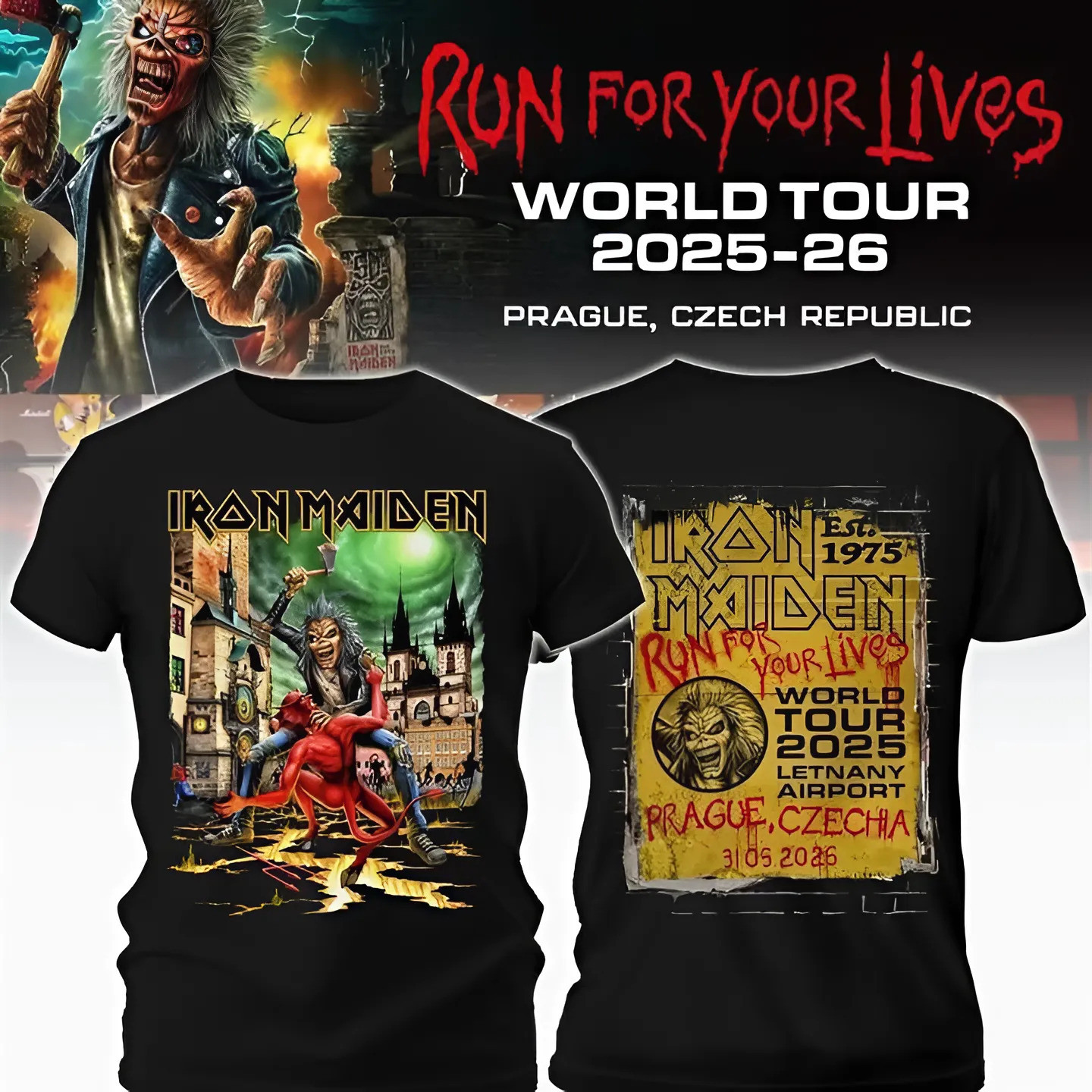 Iron Maiden Prague Czechia September 31 2025 T-Shirt Gifts For Band Fans