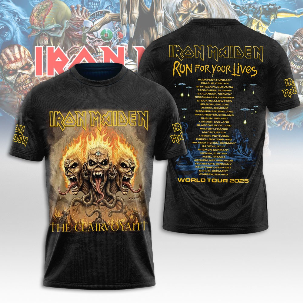 Iron Maiden Run For Your Live World Tour 2025 T-Shirt Music Related Gifts For Guys