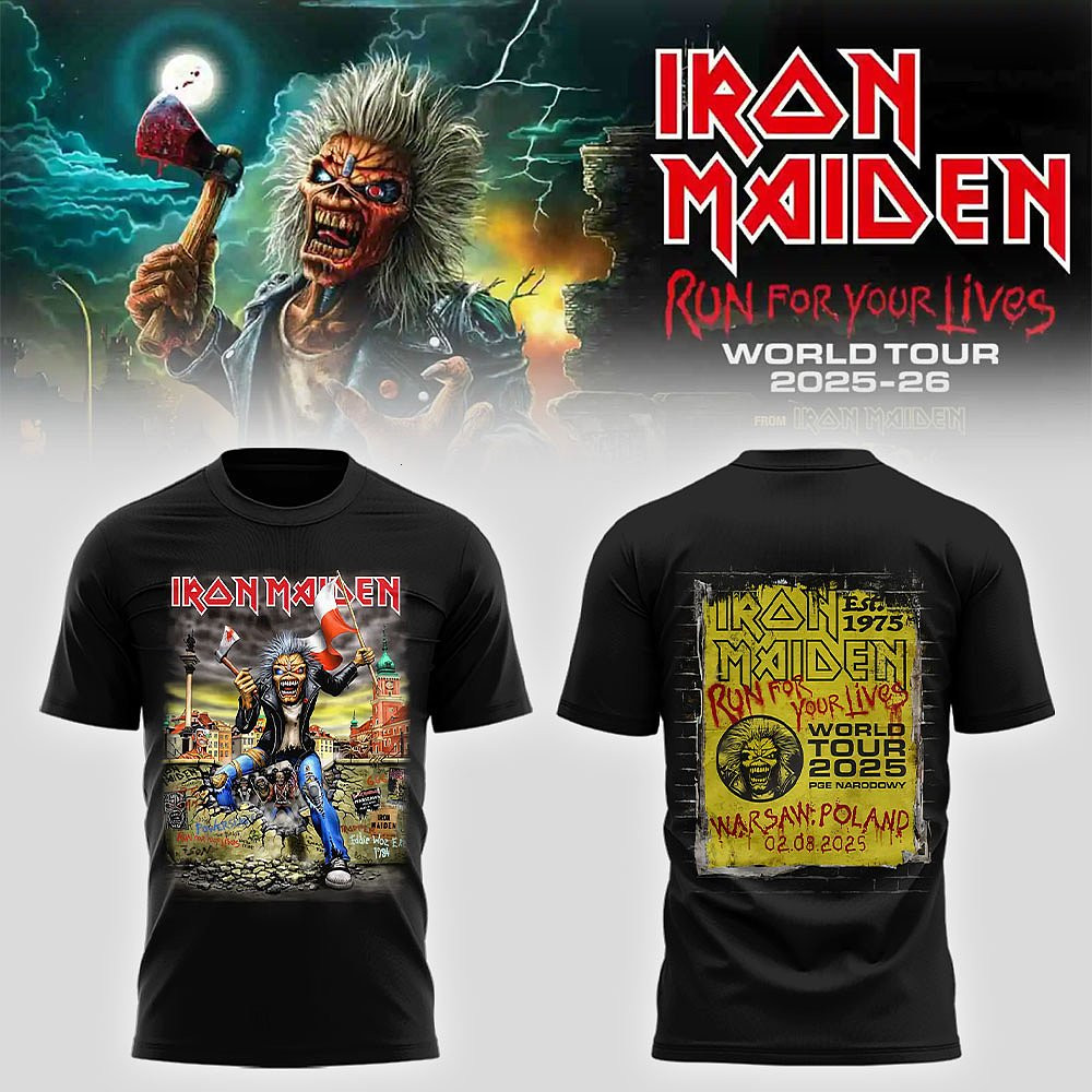 Iron Maiden Run For Your Lives The Warsaw Poland T-Shirt Best Gift For Music Fans