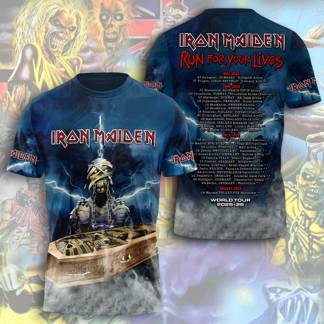 Iron Maiden Run For Your Lives World Tour 2025 26 T-Shirt Jaws Thank You For Your Memmories 50th Anniversary T-Shirt Best Gifts For Fan Lovers