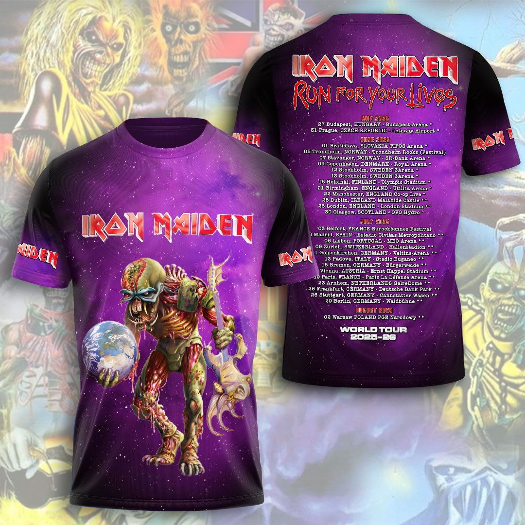 Iron Maiden Run For Your Lives World Tour 2025 26 T-Shirt Jaws Thank You For Your Memmories 50th Anniversary T-Shirt Good Gifts For Fan Lovers