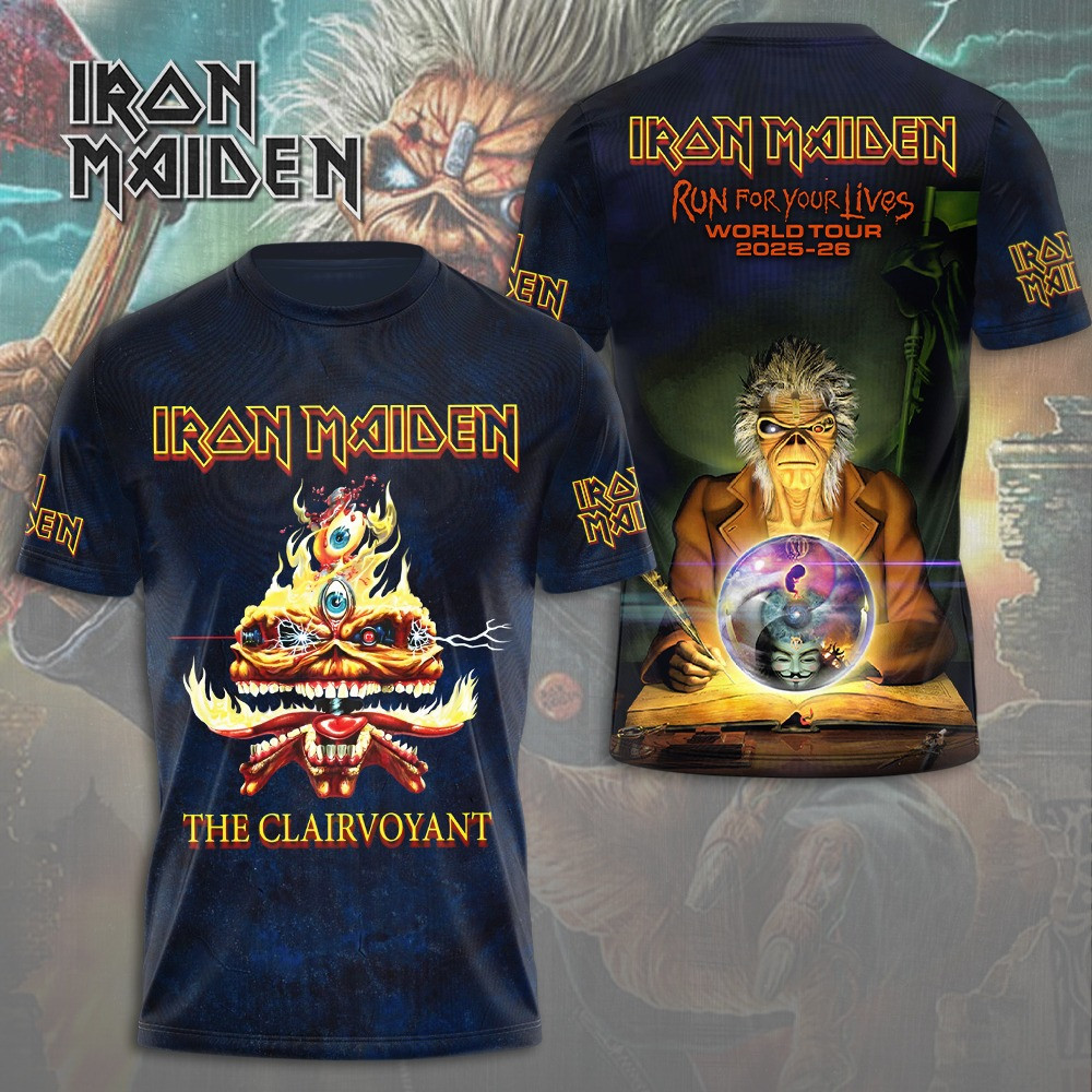 Iron Maiden Run For Your Lives World Tour 2025 26 T-Shirt Music Related Gifts For Guys
