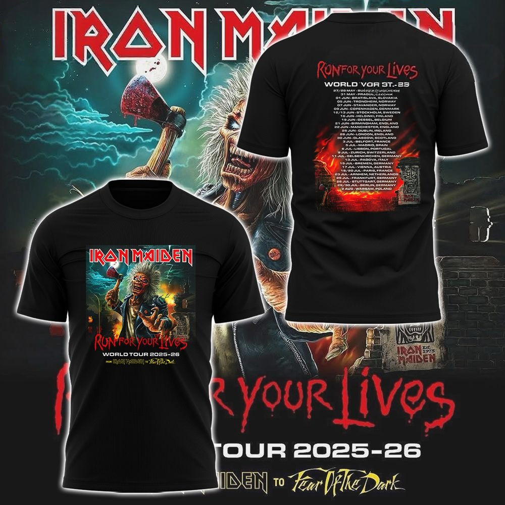 Iron Maiden Run For Your Lives World Tour 2025 Shirt Presents For Music Lovers