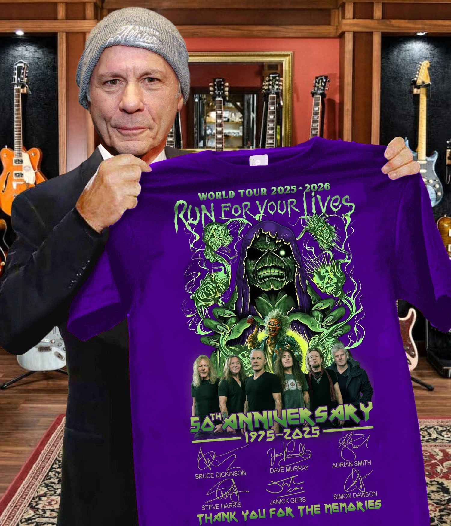 Iron Maiden Run For Your Lives World Tour 2025 Shirt Thank You For The Memories Fan Gifts