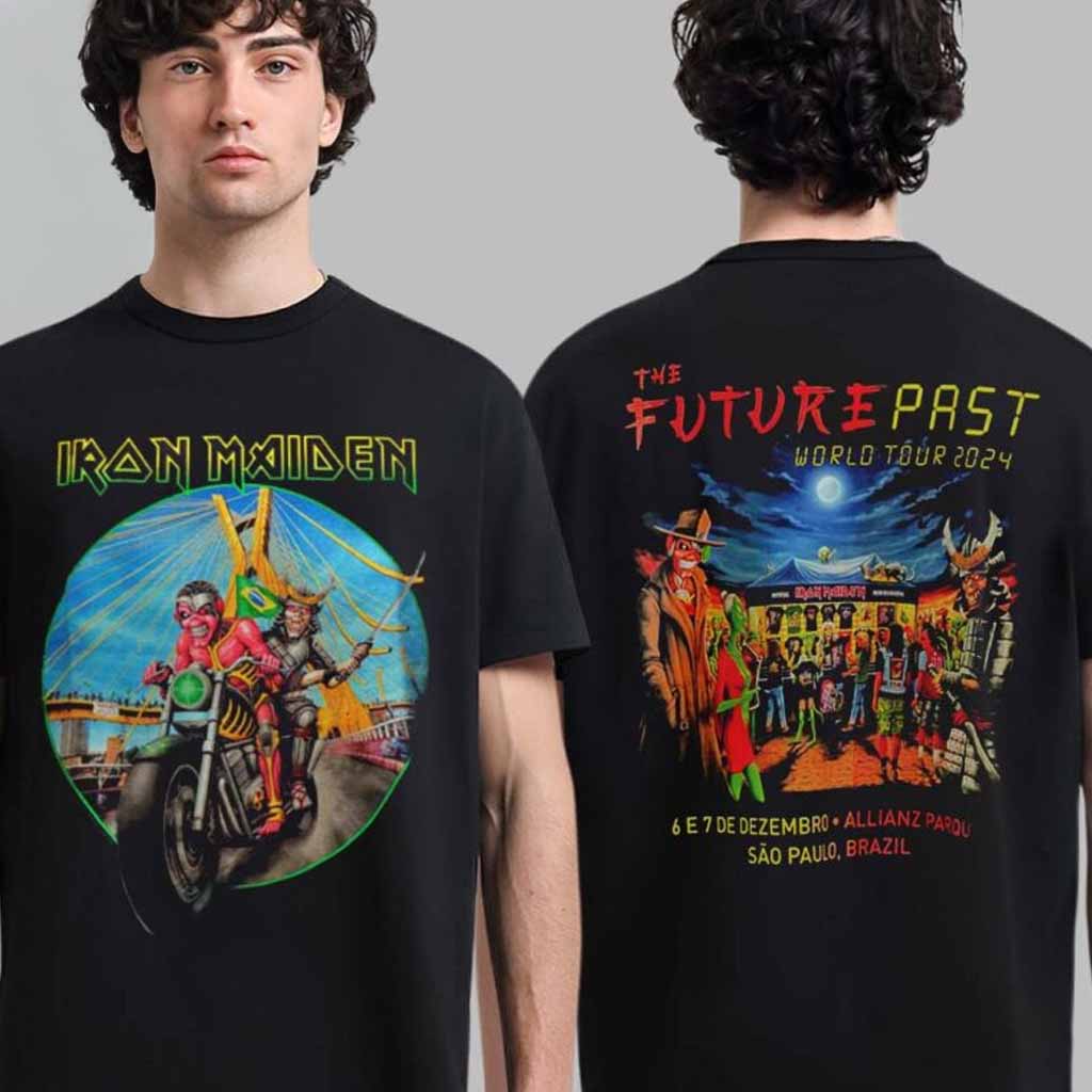 Iron Maiden The Future Past World Tour 2024 Sao Paolo Brazil At Allianz Parou On 6 E 7 Dezembro 2024 T-Shirt Iron Maiden Merch Gift Iron Maiden The Future Past World Tour 2024 Sao Paolo Brazil At Allianz Parou On 6 E 7 Dezembro 2024 T-Shirt Iron Maiden Merch Gift