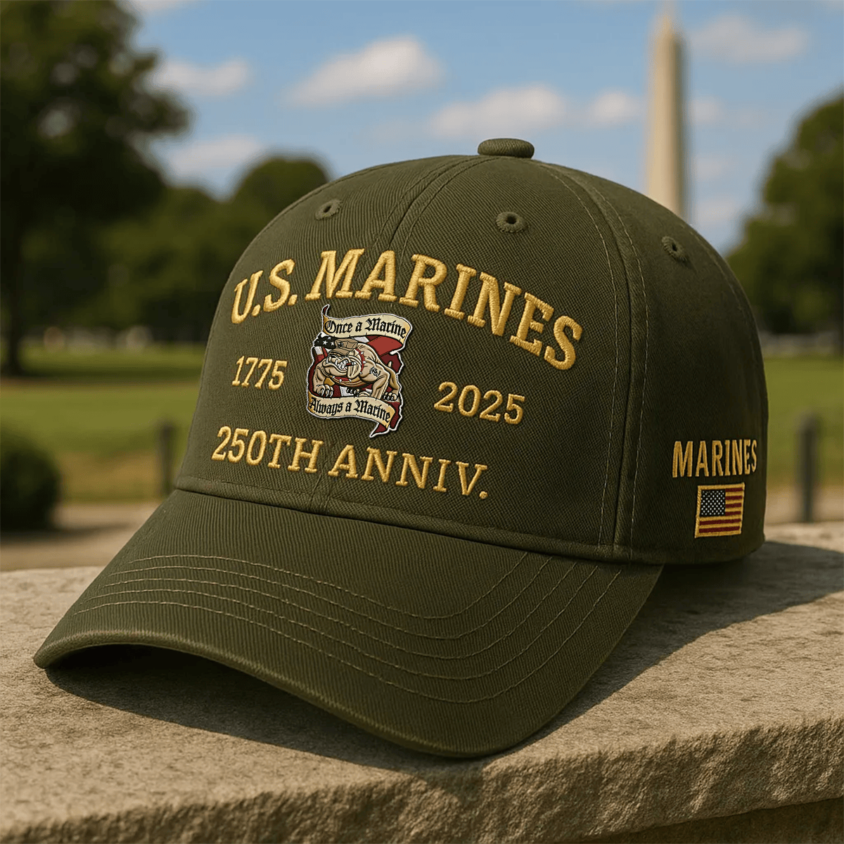 Iron Spirit Once A Marine Always A Marine USMC 250th Birthday Devil Dog Hat Marines Hat