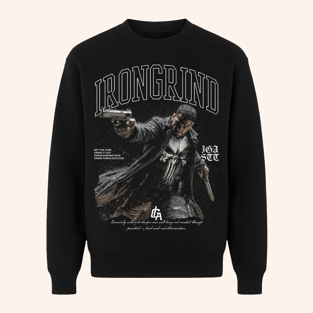 IronGrind Athletics Merch Marvel The Punisher Sweatshirt Gifts For Film Lovers