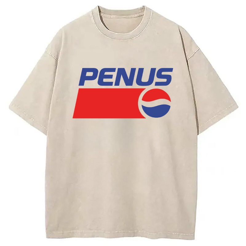 Ironic Pepsi Parody Washed T-Shirt Unique Aesthetic Fashion Tee Gifts For Friends
