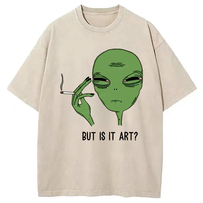Is It Art Washed T-Shirt Retro Humor Graphic Top Gifts For Him