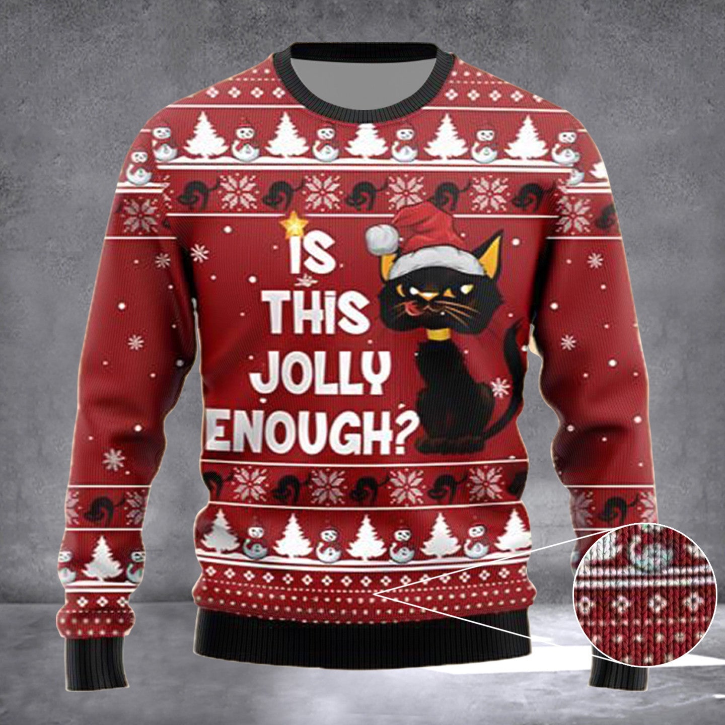Is This Jolly Enough Black Cat Ugly Christmas Sweater Matching Christmas Sweaters Funny Gift Is This Jolly Enough Black Cat Ugly Christmas Sweater Matching Christmas Sweaters Funny Gift