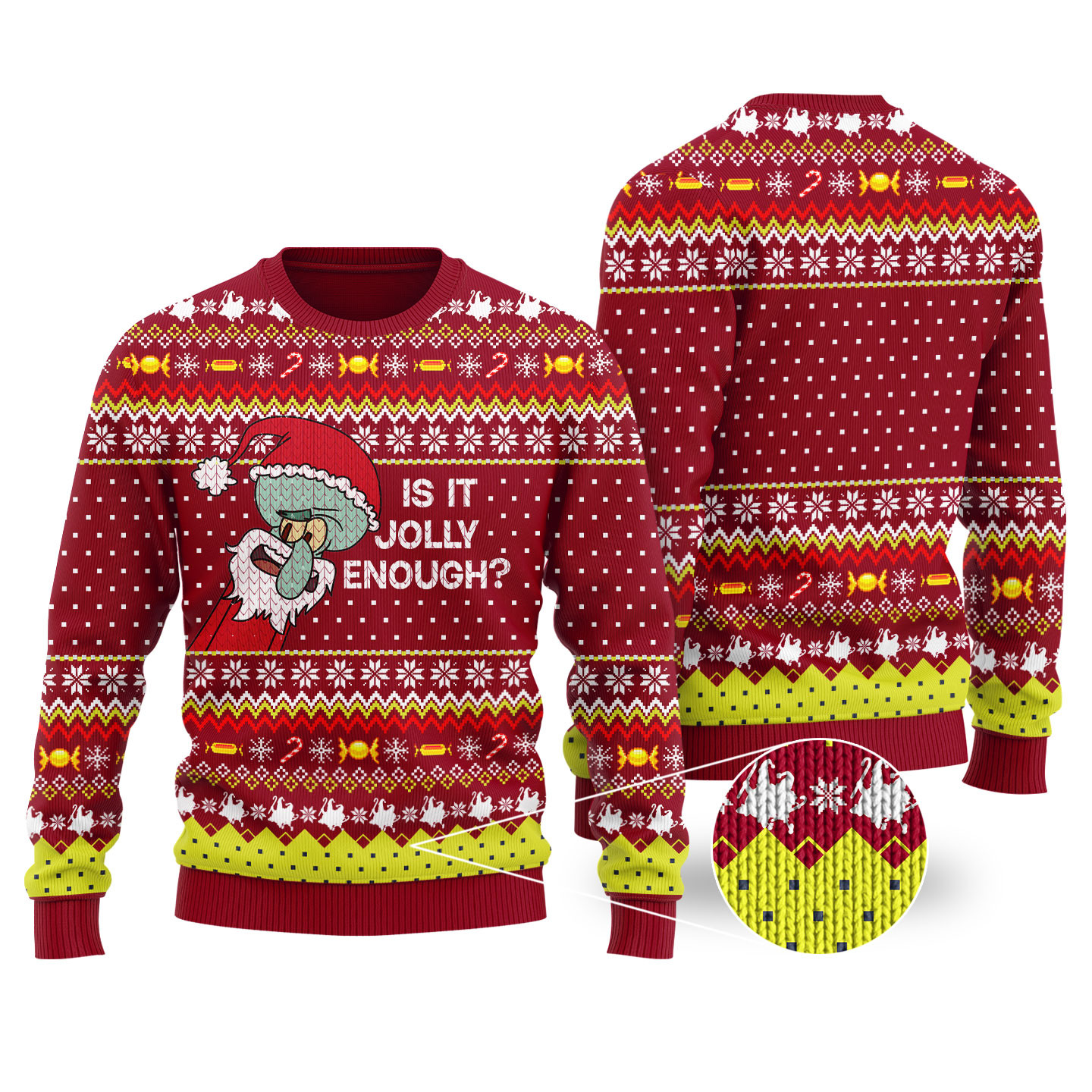 Is This Jolly Enough Funny Ugly Christmas Sweater Cardinal Red Christmas Merch Gift That Brings Joy and Warmth