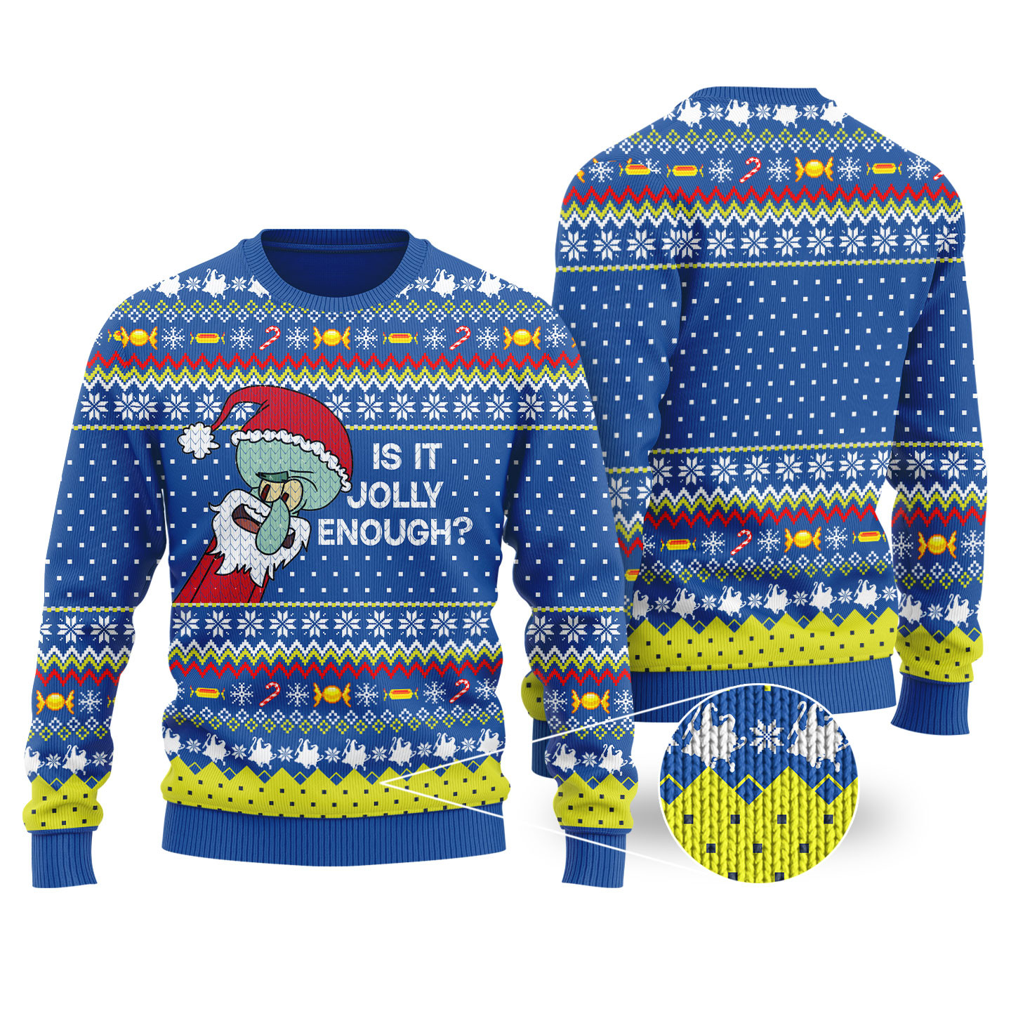 Is This Jolly Enough Funny Ugly Christmas Sweater Royal Unique Holiday Sweater Gift Idea for Loved Ones