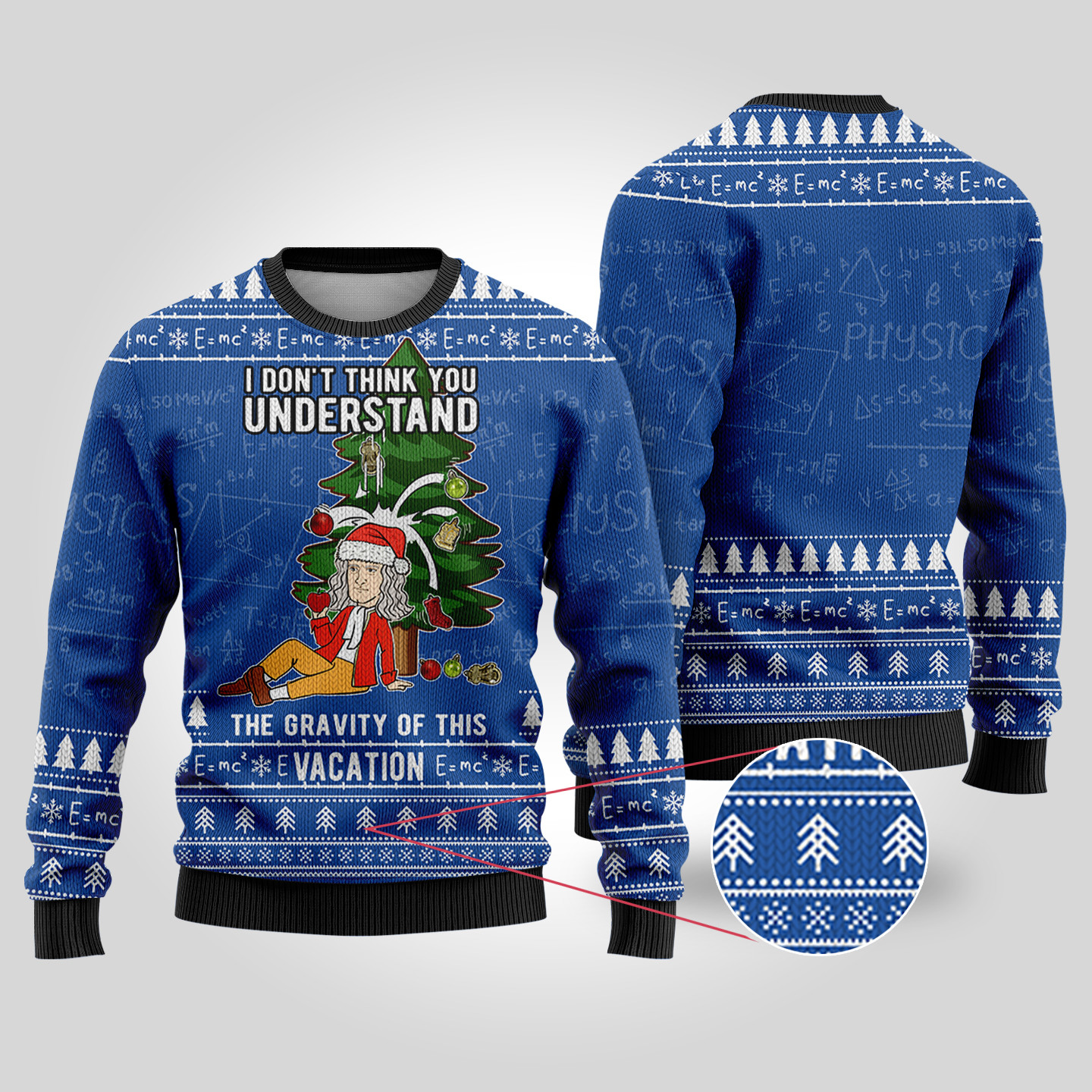 Isaac Newton Science Ugly Christmas Sweater Royal Warm and Comfy Sweater for Winter Days