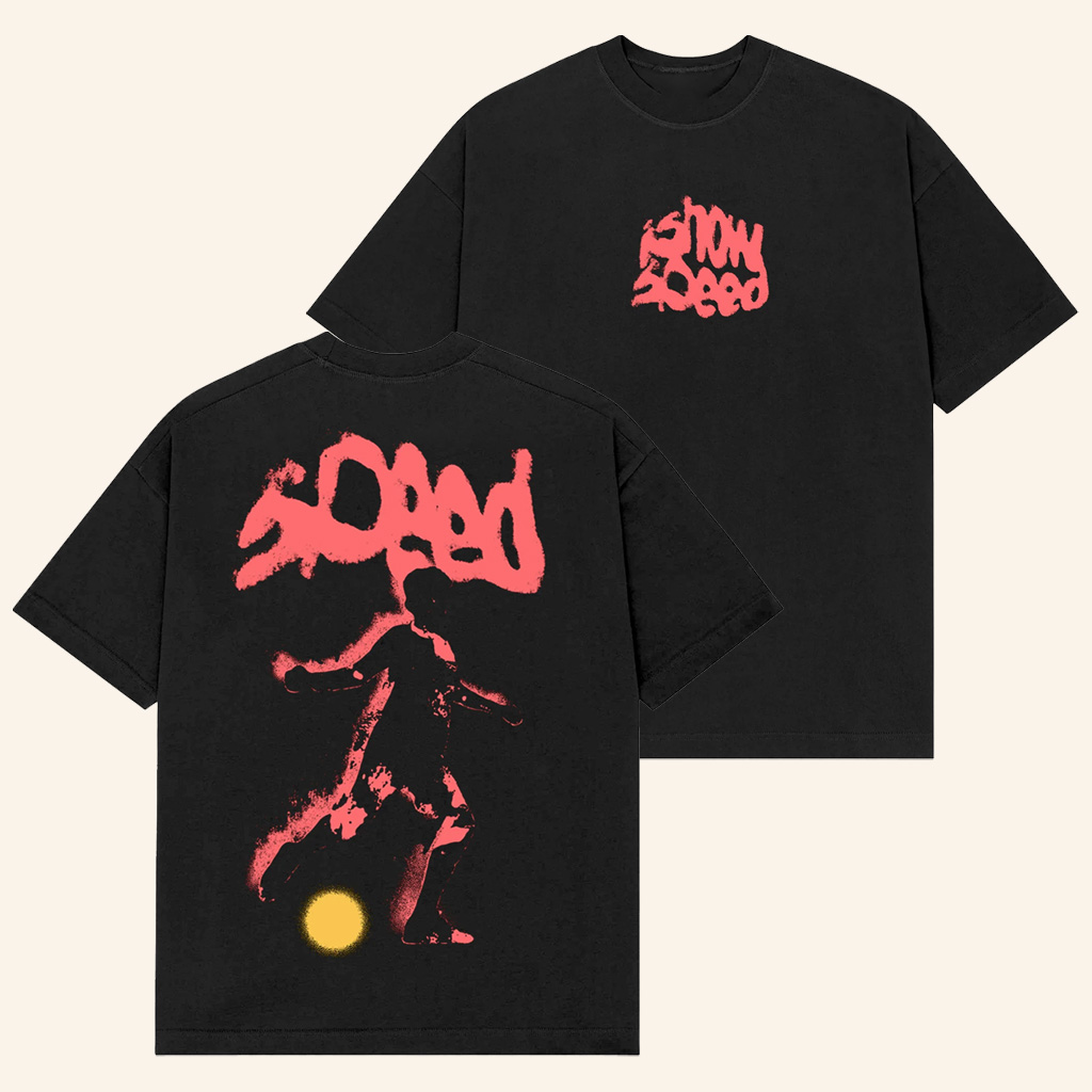 IShowSpeed Merch Warp Black T-Shirt Gift Ideas For Boyfriend